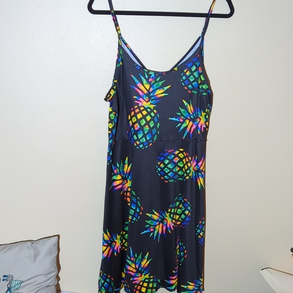 Pineapple Dress, Size XL, Black And Multi Color Pineapple - Picture 2 of 7